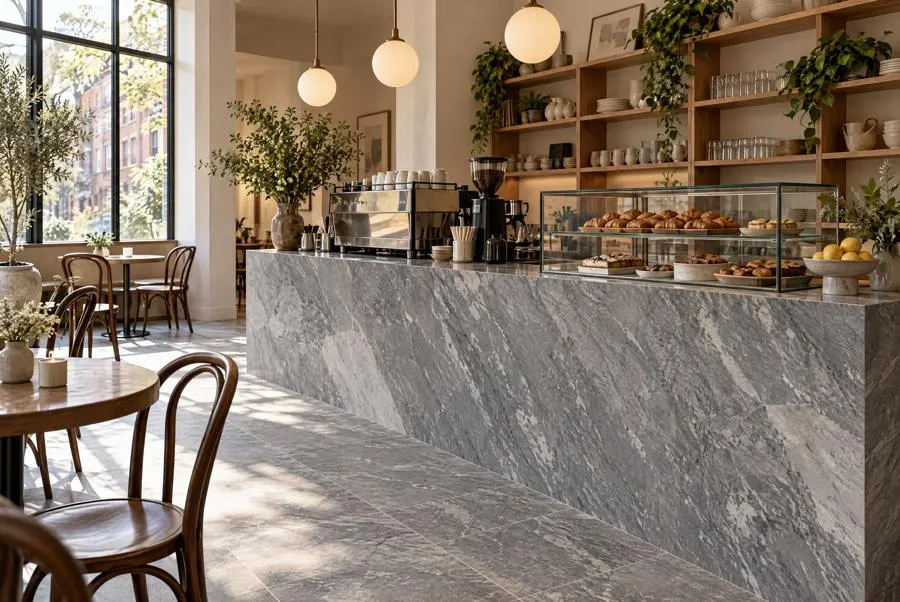 Afyon Grey marble bar