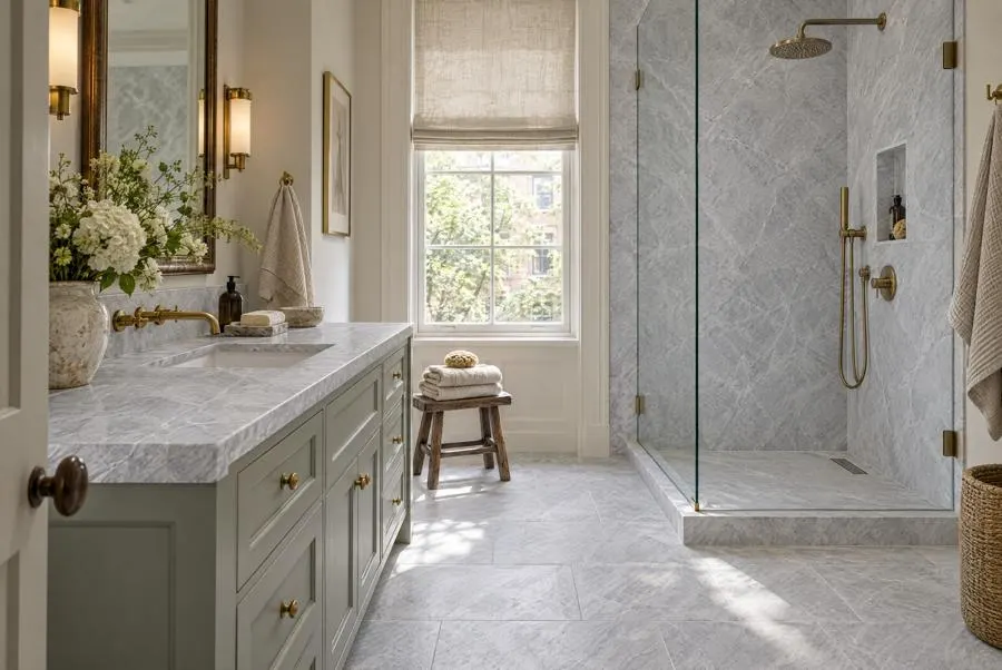 Alpina White marble bathroom