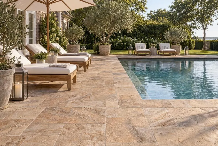 Autumn Leaves travertine terrace