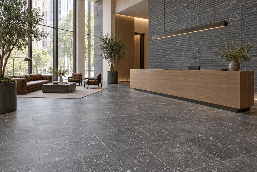 Belgian Blue limestone lobby