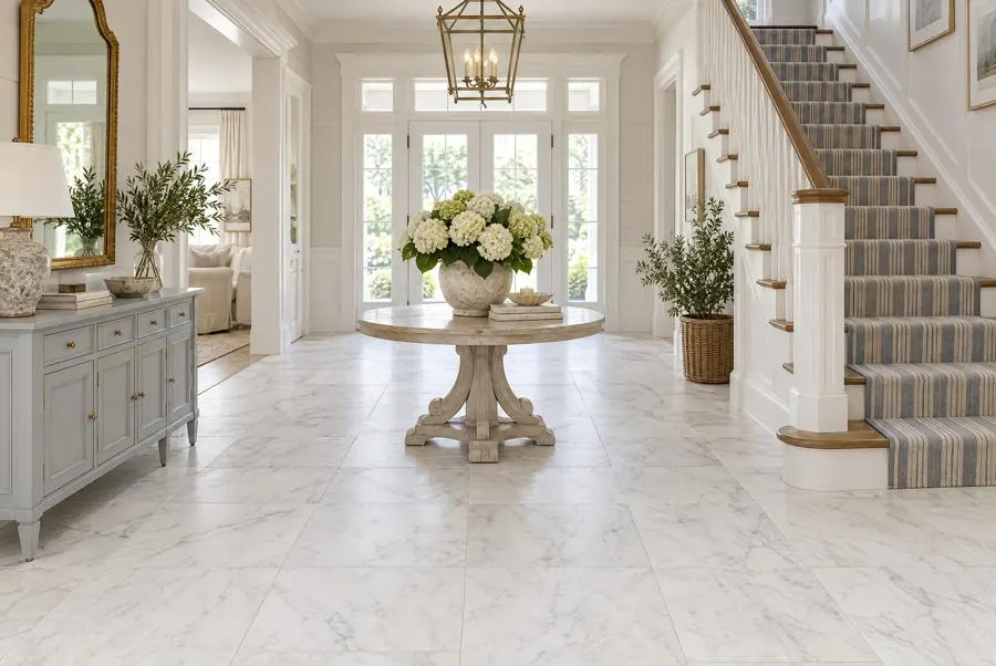 Bianco Venatino marble entry