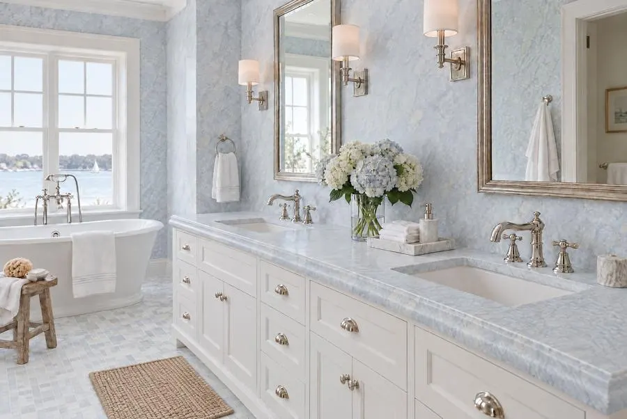 Blu Cielo marble bathroom