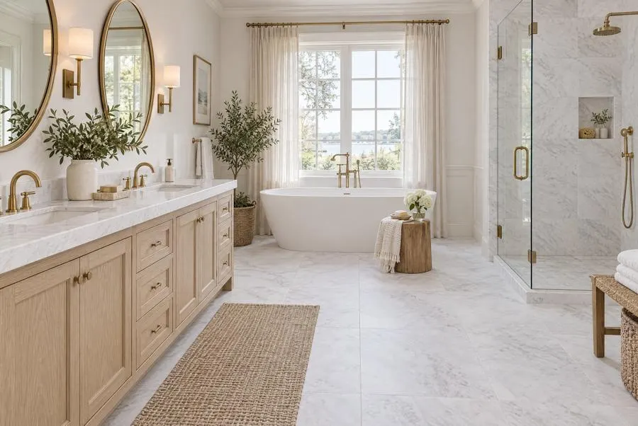 Brezza White marble bathroom