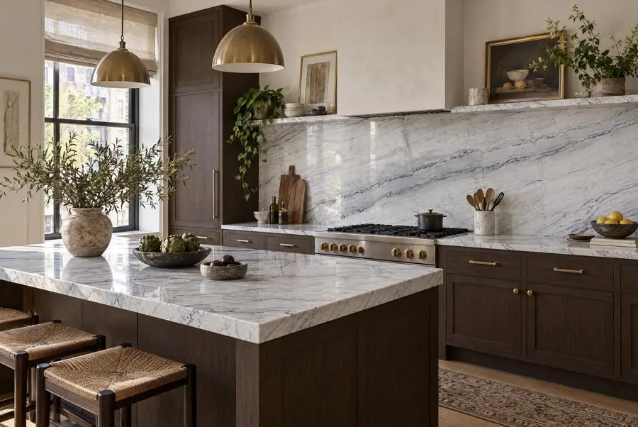 Calacatta Fiume marble kitchen