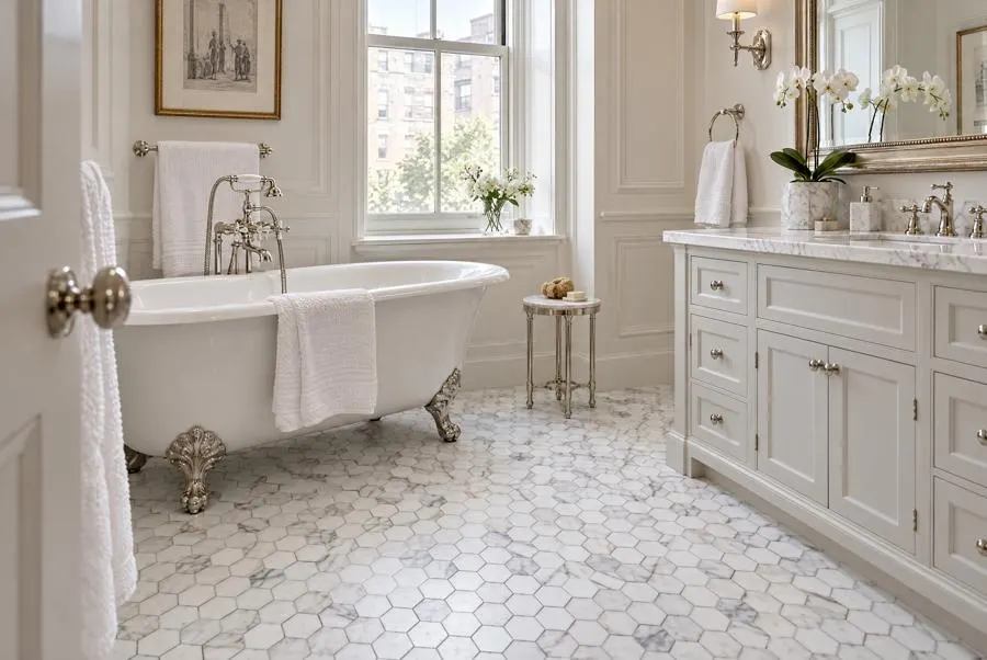 Calacatta Gold marble floor