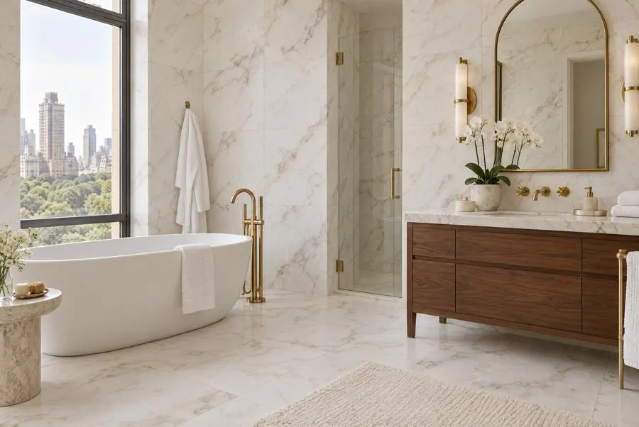Calacatta Gold marble bathroom