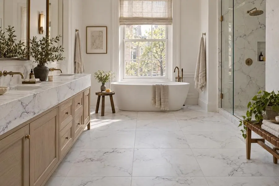 Calacatta Lincoln marble bathroom