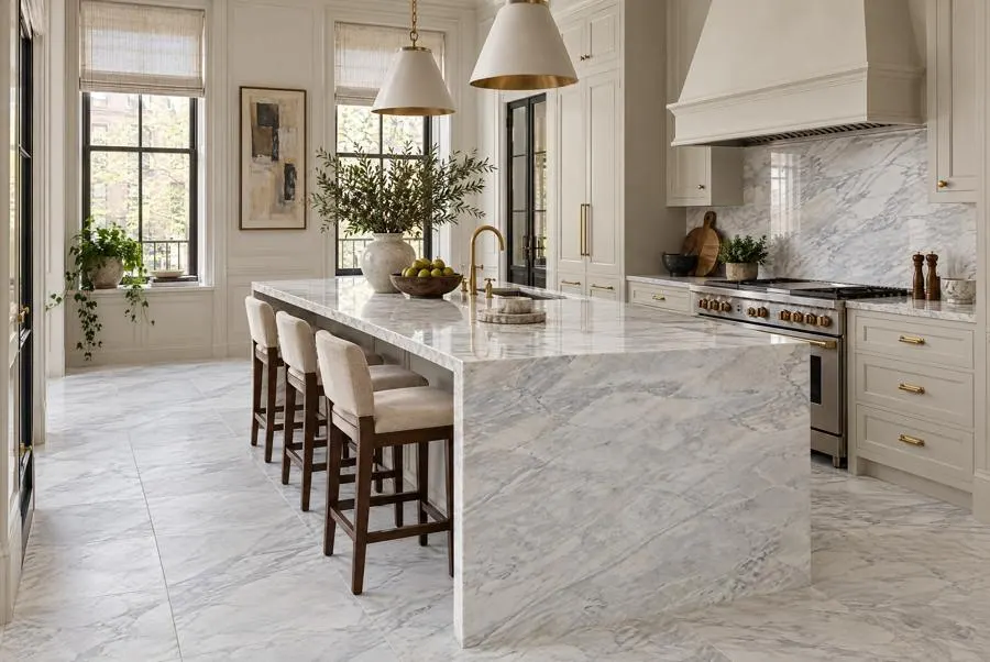 Calacatta marble kitchen
