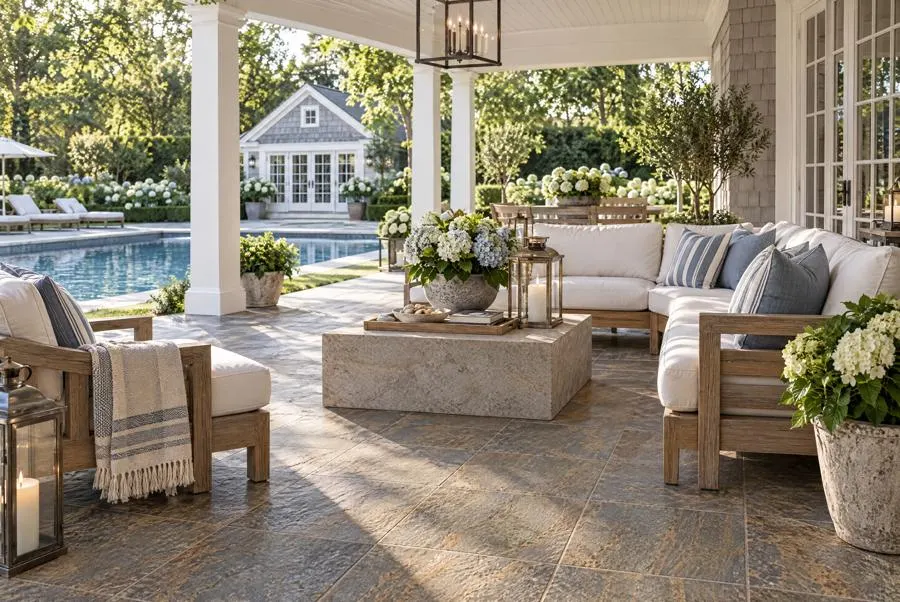 California Gold slate living room