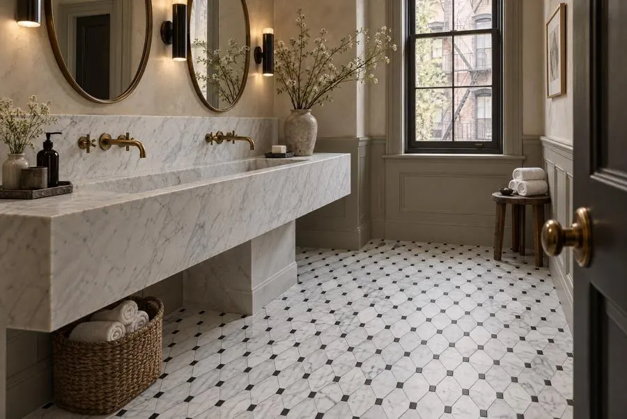 Carrara marble floor