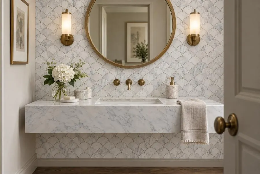 Carrara marble floor