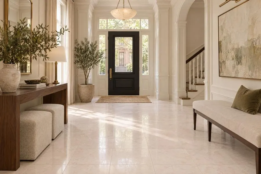 Crema Elba Rosa marble entry