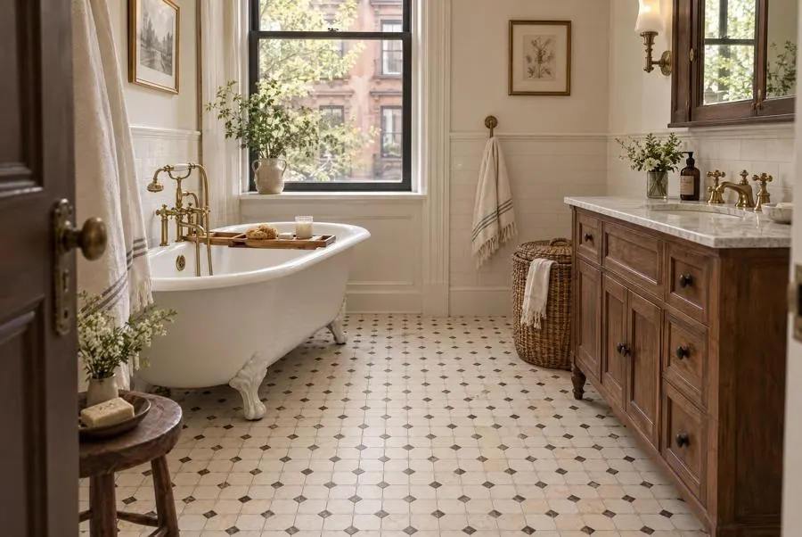 Crema Marfil marble floor