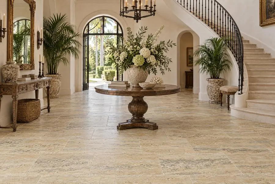 Dorata travertine entry