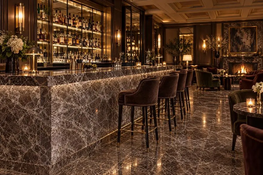 Emperador Dark marble bar