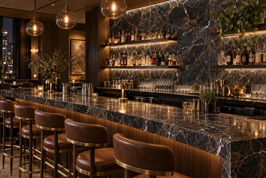 Fantasia Black marble bar