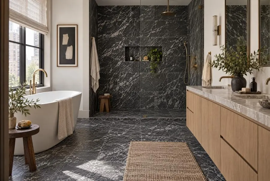 Grigio Carnico marble bathroom