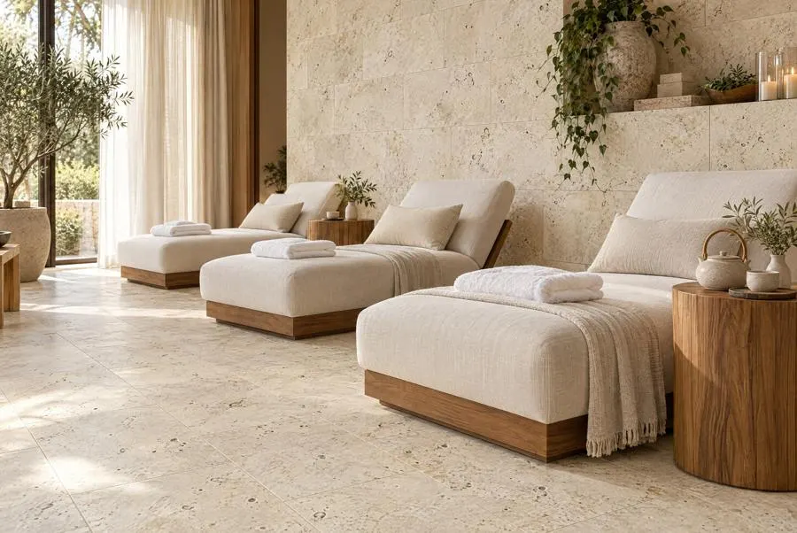 Ivory travertine spa