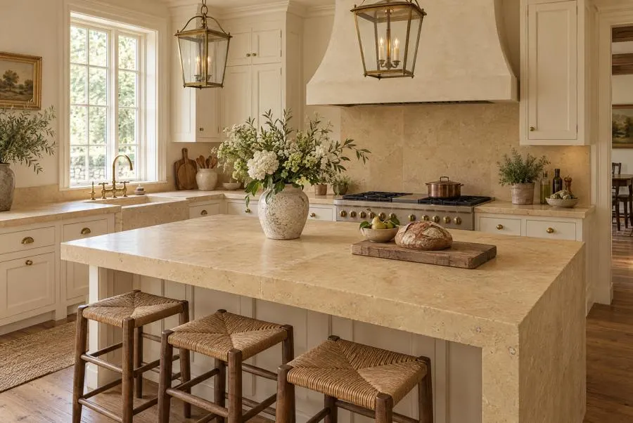 Massangis Jaune limestone kitchen