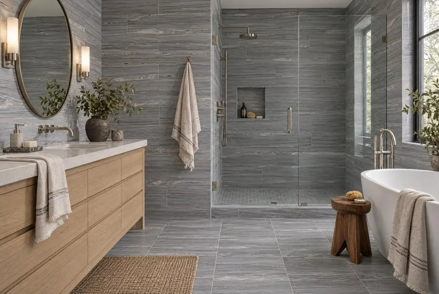 Mola Blue limestone bathroom