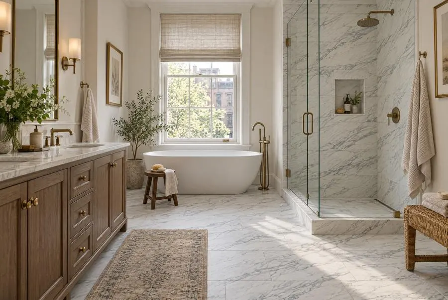 Montclair Danby marble bathroom