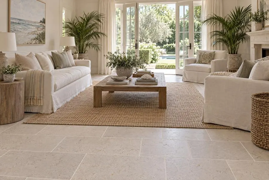 Montego Blend limestone living room