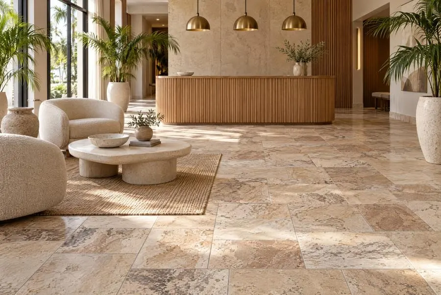 Orvieto travertine lobby