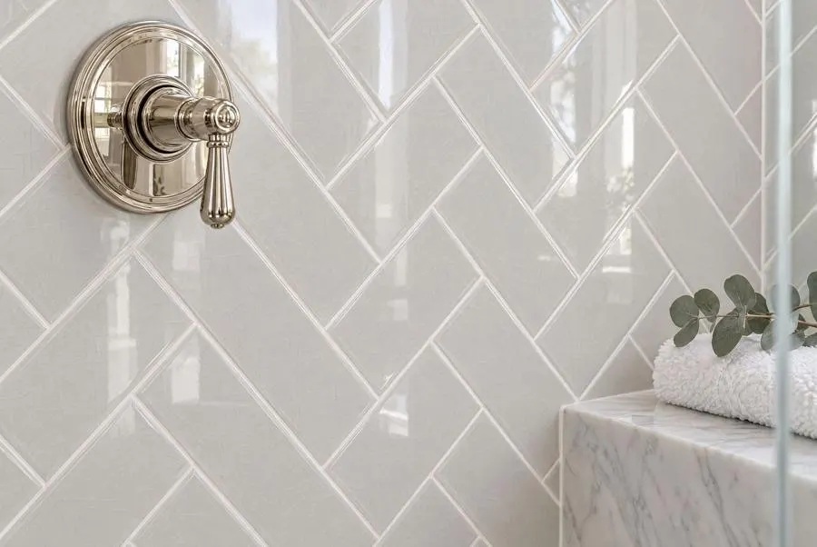 Bathroom in Crackle Ceramic Series, cadet gray