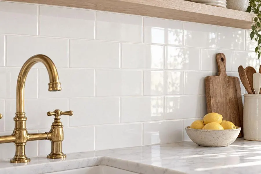 Kitchen in Crackle Ceramic Series, white