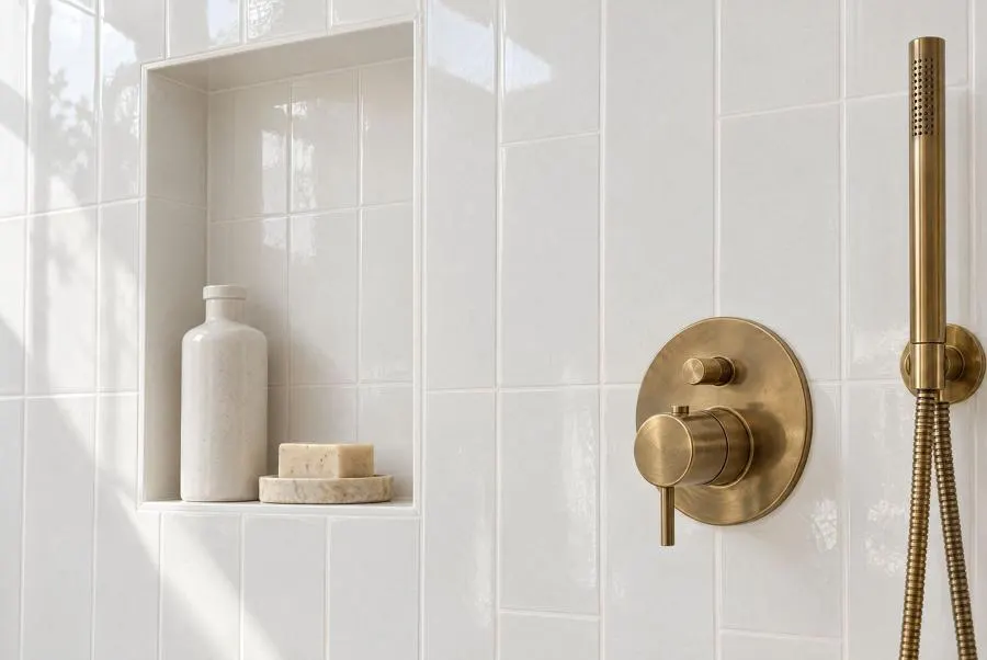 Bathroom in Crackle Ceramic Series, white