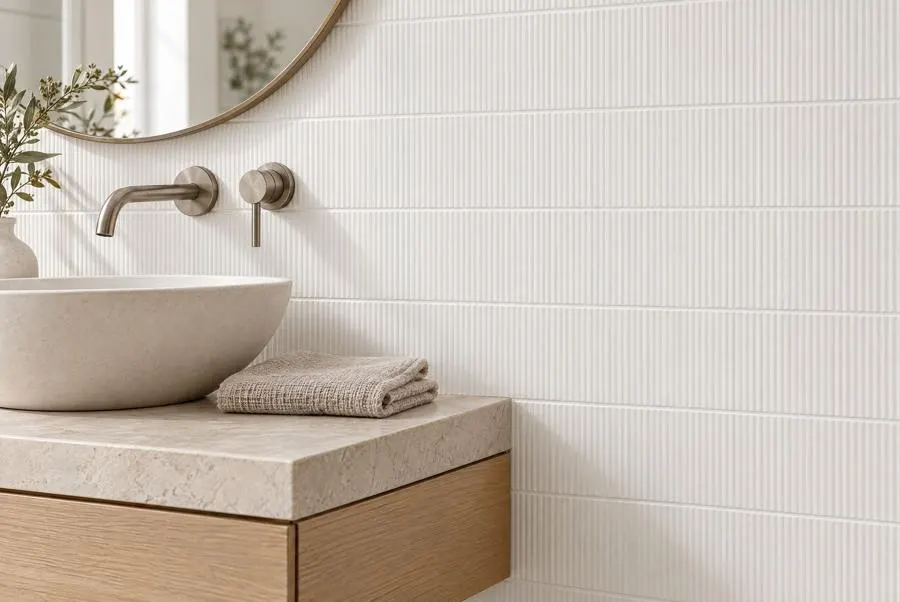 Bathroom in Linear Ridge, frost, matte