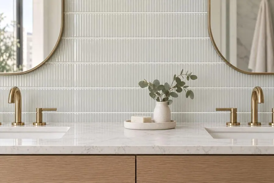 Bathroom in Linear Ridge, mist, glossy