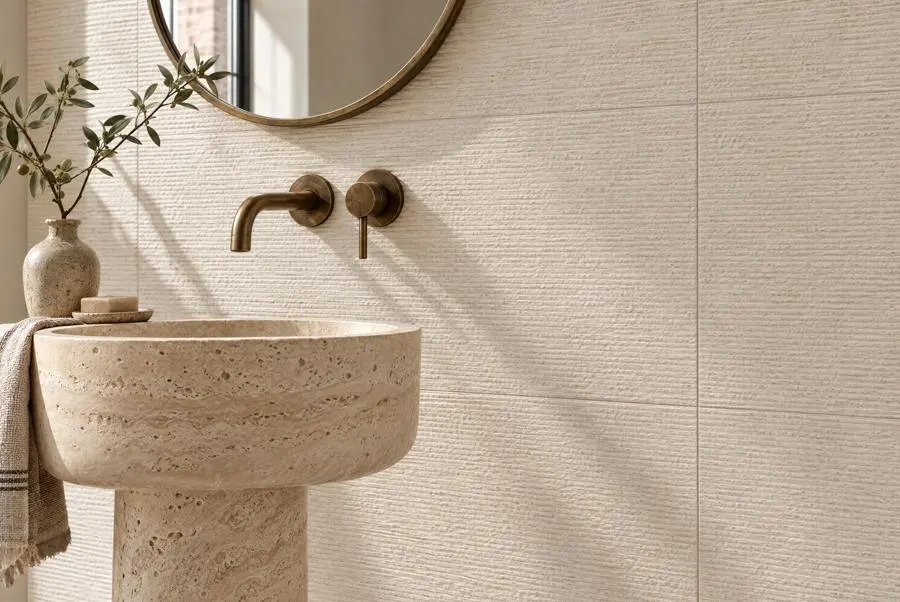 Powder room in Muse Relief