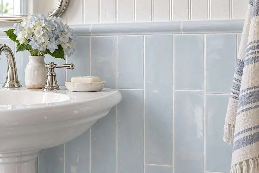 Bathroom in Potters, ice blue
