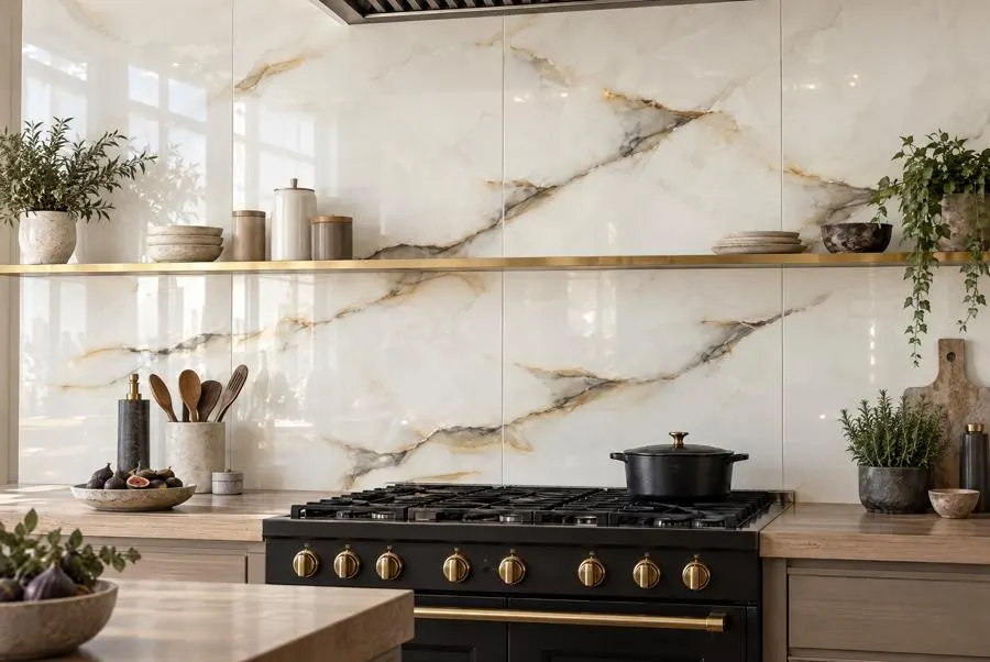 Kitchen in Tableau Marmo Pure Onyx