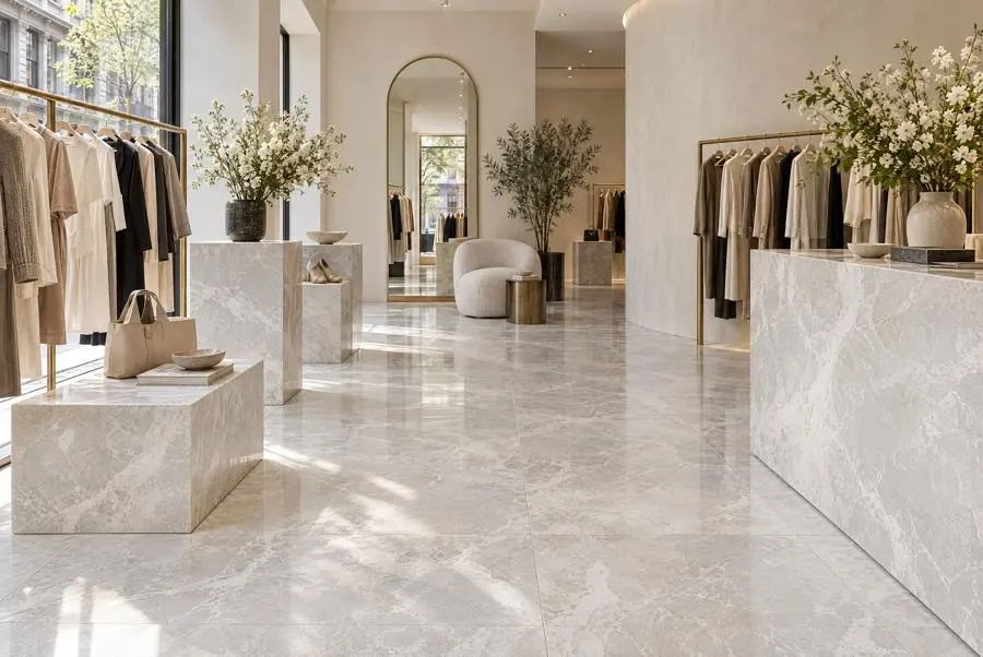 Pearl White marble shop