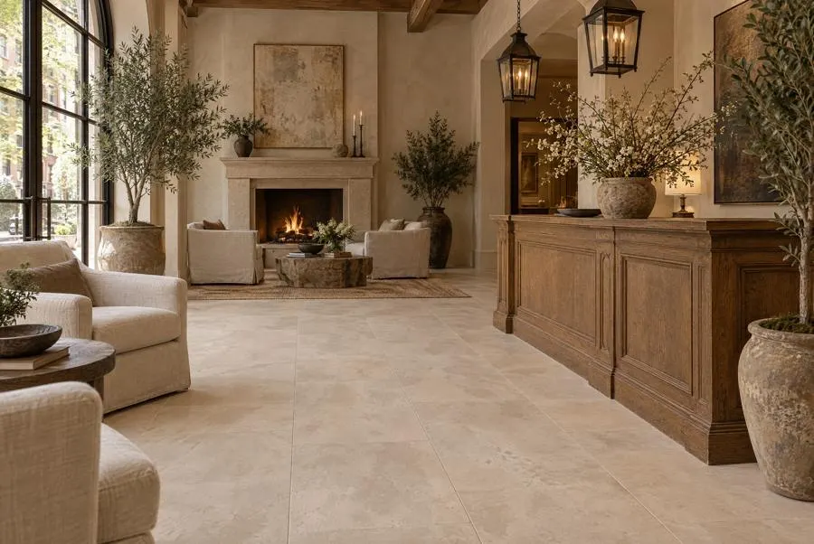 Provenza Beige limestone lobby