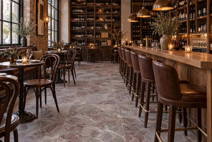 Siena Burgundy marble bar