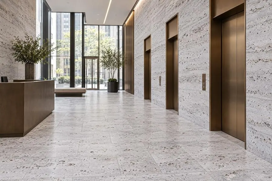 Silver travertine lobby