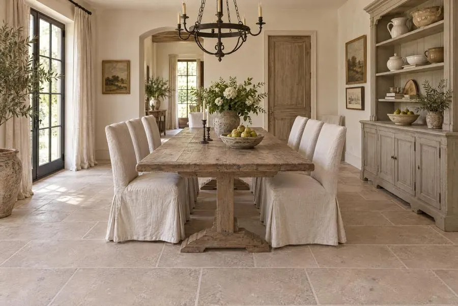Vallangis Jaune limestone living room