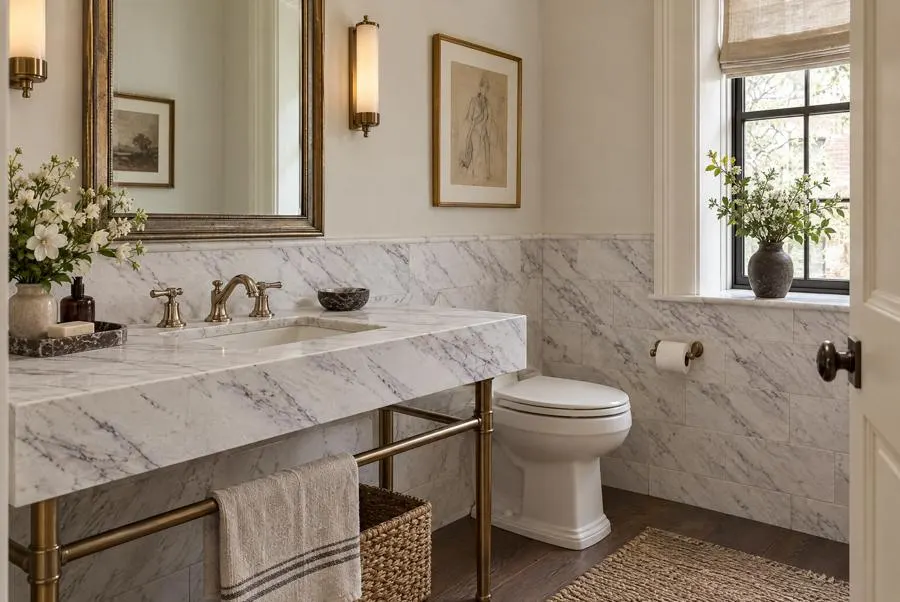 Viola marble powder room
