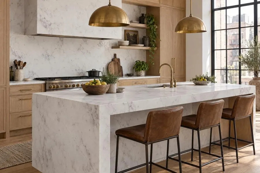 Volakas marble kitchen