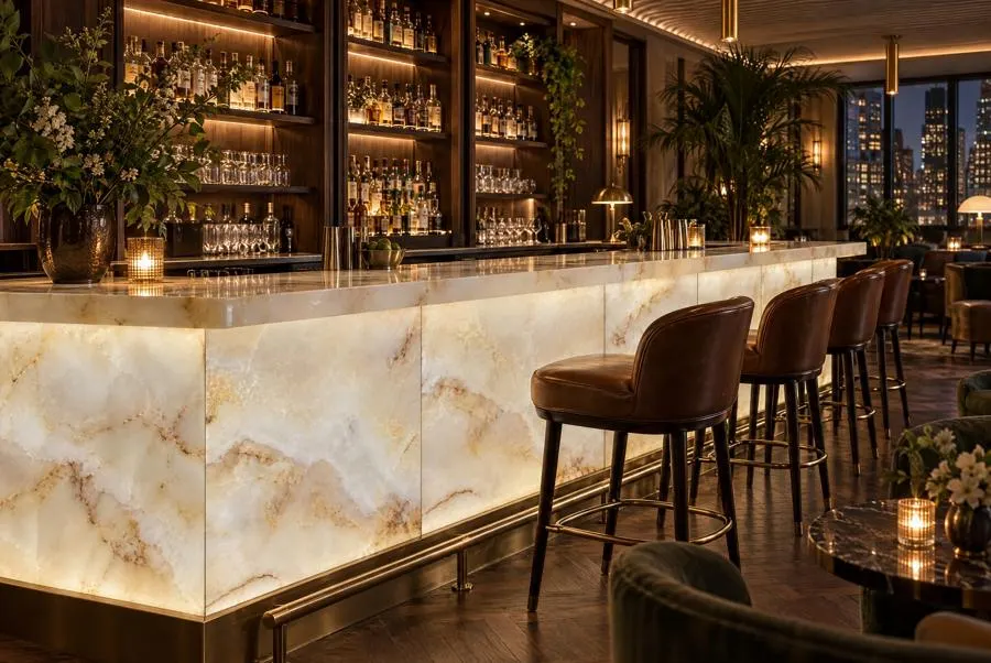 White Onyx onyx bar