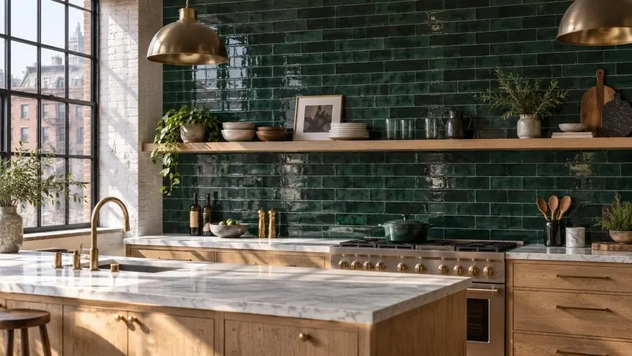 Kitchen in Ceramic tile, porcelain