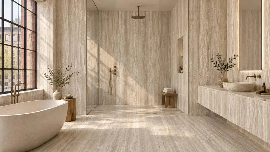 Bathroom in Porcelain slab