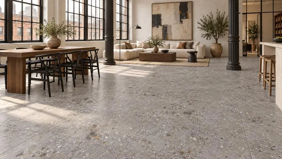 Living room in Porcelain tile