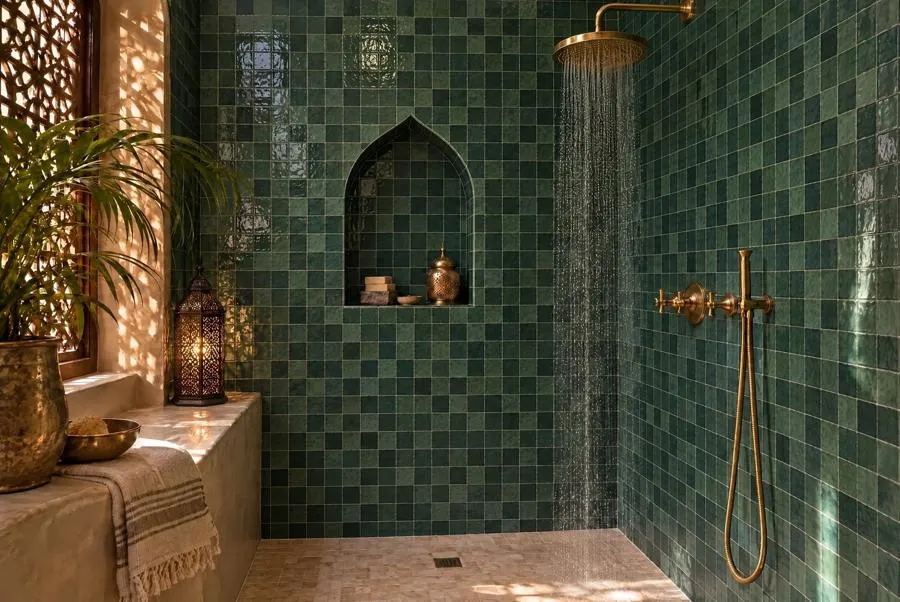 Bathroom in Zellige, porcelain