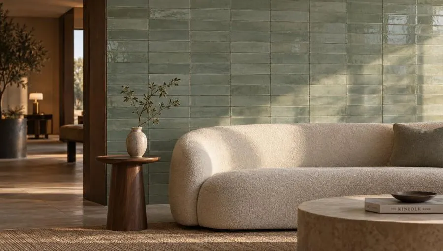 Living room in Glazed lava stone, specialty