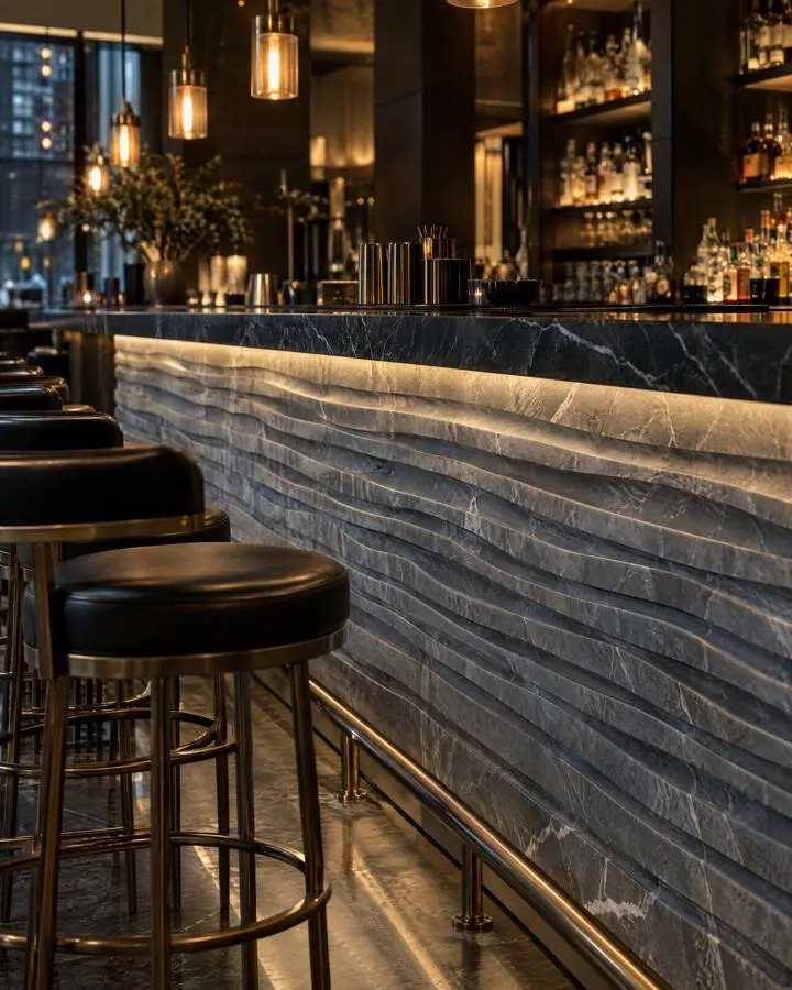 CNC carved stone natural stone bar
