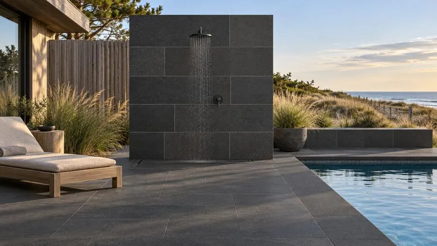 Basalt natural stone terrace
